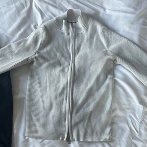 Brandy Melville white zip-up cardigan, one size fits all, in good condition.